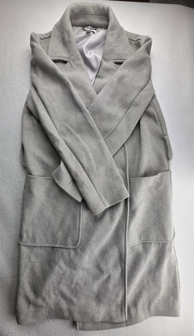 Topshop Gray Long Trench Coat Wrap Size 4